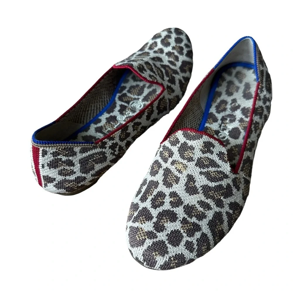 Rothy's Womens Round‎ Toe Leopard Print Loafer Size: 7